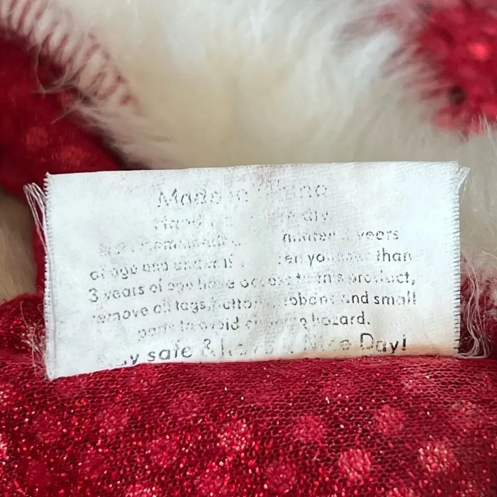 Vermont Teddy Bear Christmas Xmas Holiday Bear Mrs. Claus Red White